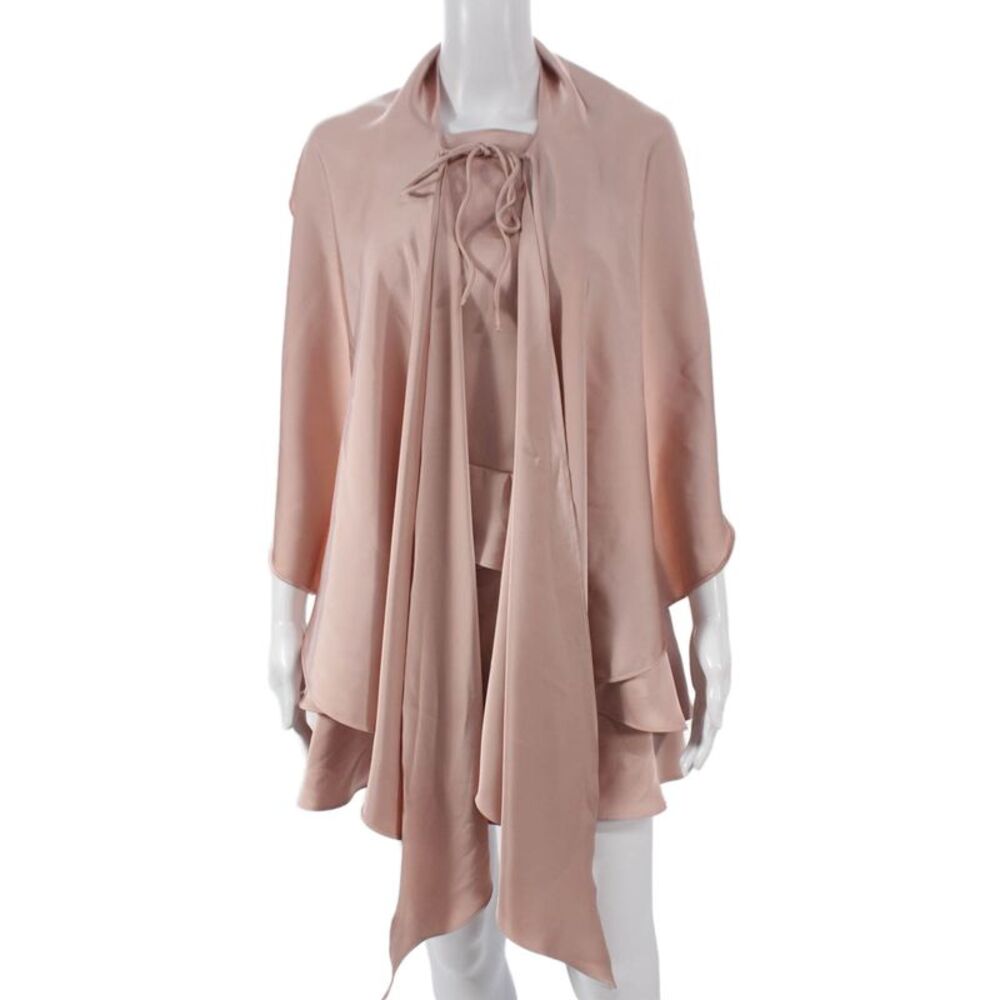 Miss Rosier Women Slip Dress Pink Square Neck Sleeveless Knee Length Zip Size S